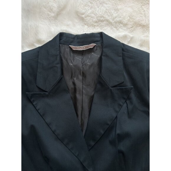 Black Cropped 1 Button Blazer - Picture 5 of 7